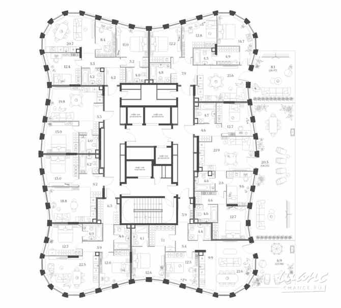 2-к квартира, 68 м², этаж 2/20 Москва - изображение 1