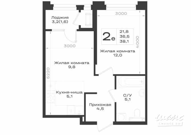 2-к квартира, 38.1 м², этаж 2/14 Железноводск - изображение 3