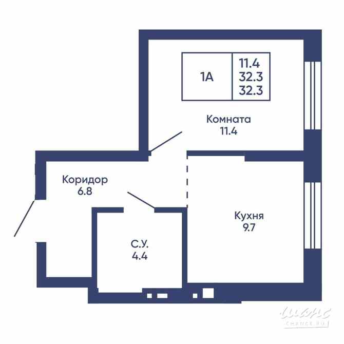 1-к квартира, 32.3 м², этаж 3/30 Новосибирск - изображение 3