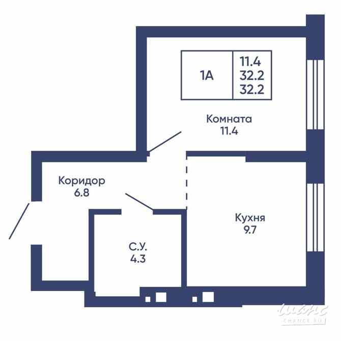 1-к квартира, 32.2 м², этаж 4/33 Новосибирск - изображение 3