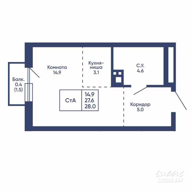 1-к квартира, 28 м², этаж 7/28 Новосибирск - изображение 3