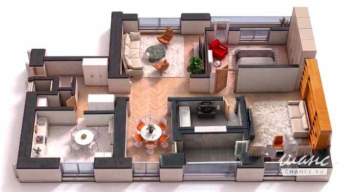4-к квартира, 126 м², этаж 3/14 Москва - изображение 3