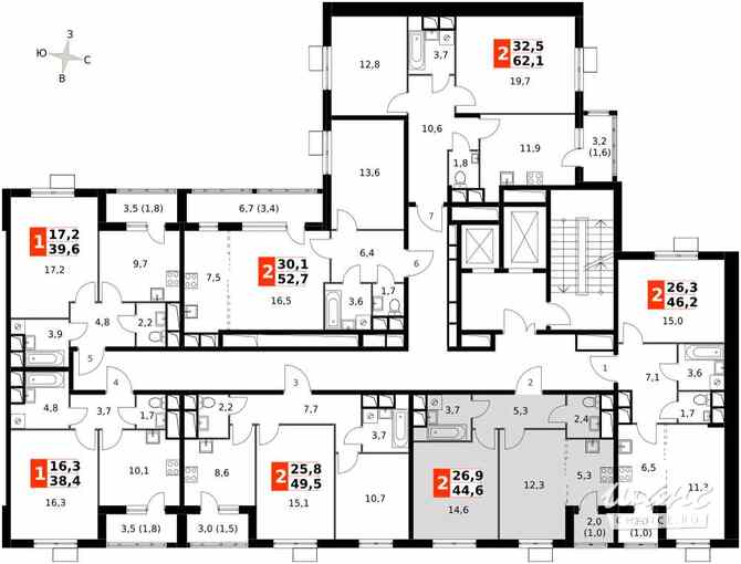 2-к квартира, 44.6 м², этаж 6/16 Москва - изображение 4