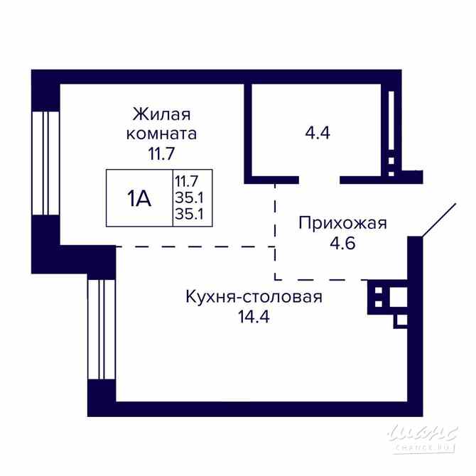 1-к квартира, 35.1 м², этаж 1/20 Новосибирск - изображение 3