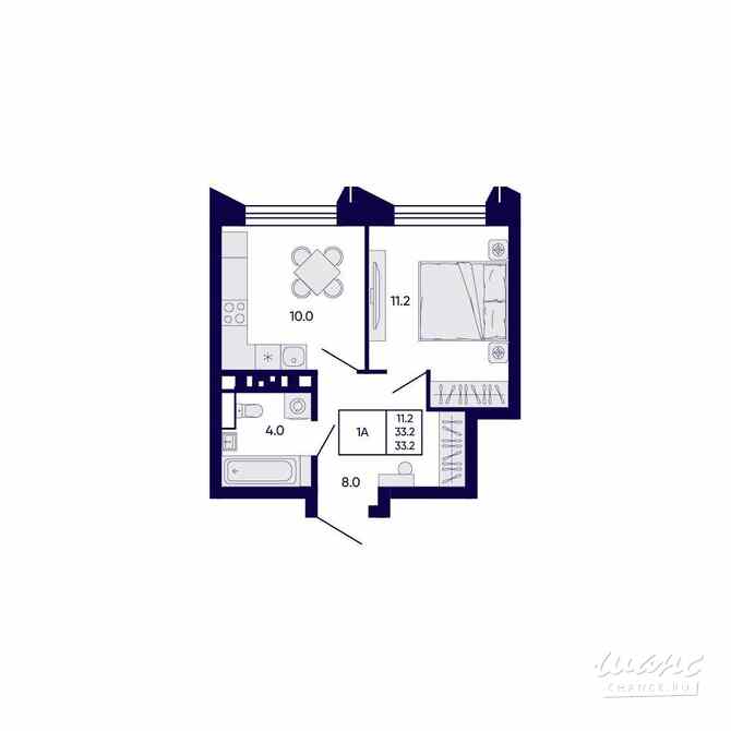 1-к квартира, 33.2 м², этаж 5/23 Новосибирск - изображение 1
