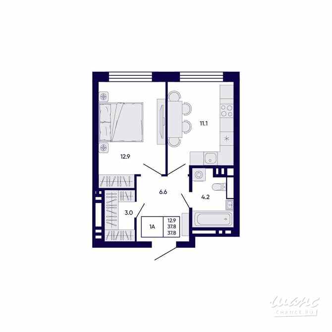 1-к квартира, 37.8 м², этаж 5/23 Новосибирск - изображение 1