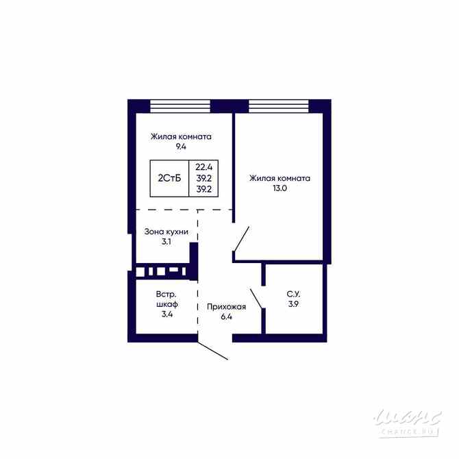 2-к квартира, 39.2 м², этаж 17/23 Новосибирск - изображение 3