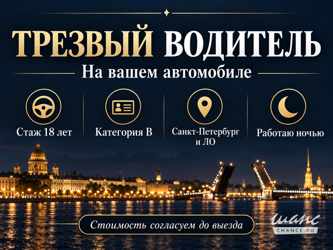 Трезвый водитель СПб и область, стаж 18 лет Санкт-Петербург - изображение 5