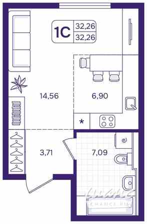 1-к квартира, 32.26 м², этаж 10/17 Владивосток - изображение 3