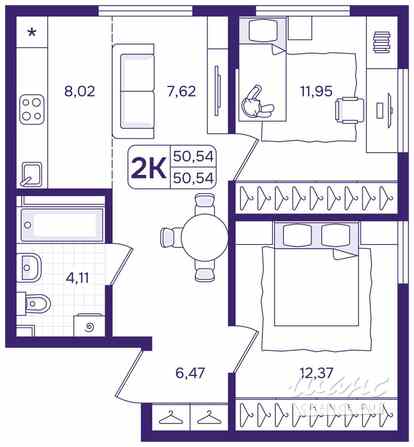 2-к квартира, 50.54 м², этаж 11/17 Владивосток - изображение 3