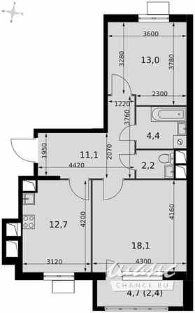 2-к квартира, 63.8 м², этаж 10/15 Москва - изображение 1