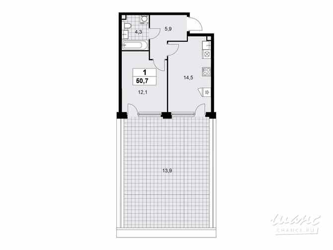 1-к квартира, 50.7 м², этаж 2/18 Коммунарка - изображение 3