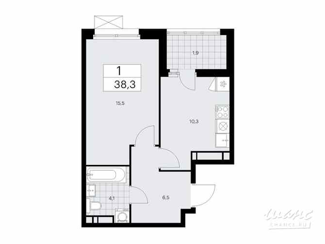 1-к квартира, 38.3 м², этаж 16/17 Коммунарка - изображение 3
