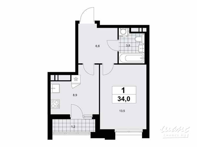 1-к квартира, 34 м², этаж 16/17 Коммунарка - изображение 3