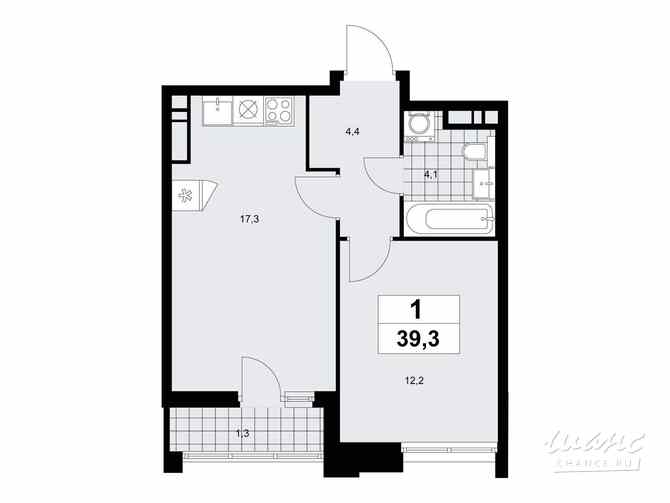 1-к квартира, 39.3 м², этаж 17/17 Коммунарка - изображение 3