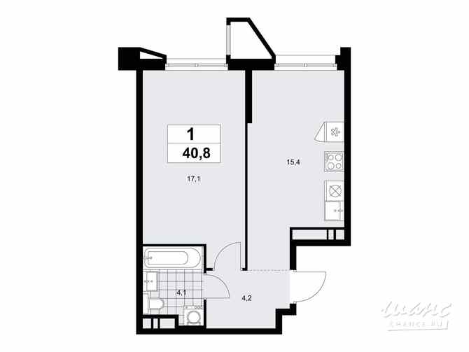 1-к квартира, 40.8 м², этаж 16/17 Коммунарка - изображение 3
