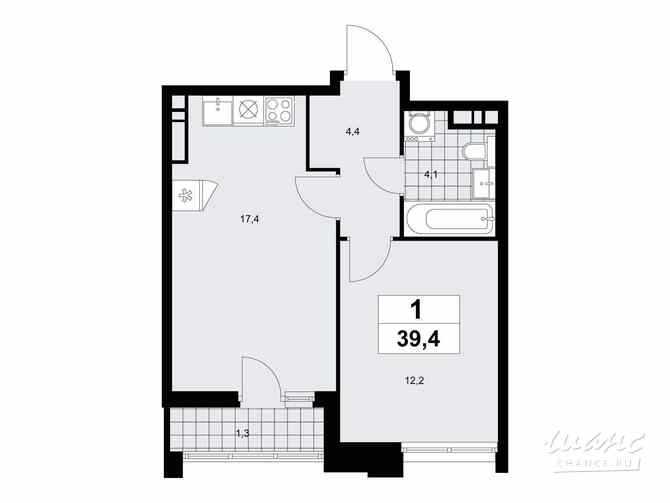 1-к квартира, 39.4 м², этаж 12/12 Коммунарка - изображение 3