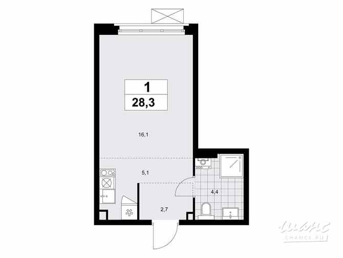 1-к квартира, 28.3 м², этаж 2/10 Коммунарка - изображение 3