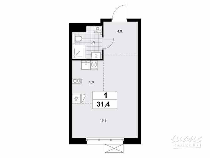1-к квартира, 31.4 м², этаж 11/13 Коммунарка - изображение 3