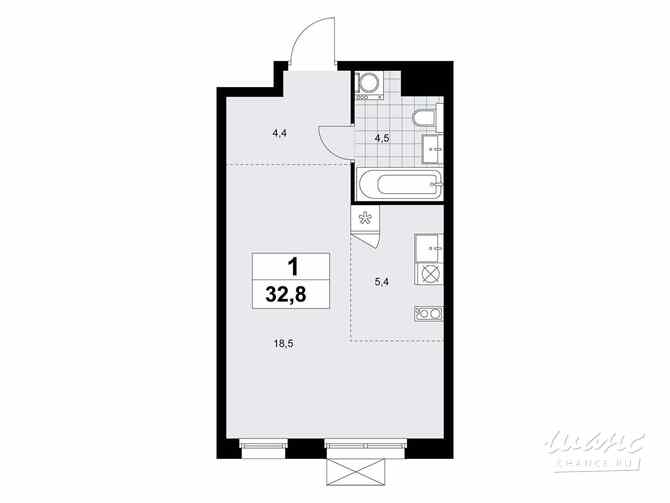 1-к квартира, 32.8 м², этаж 7/13 Коммунарка - изображение 3