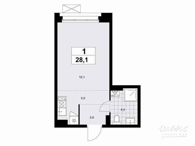 1-к квартира, 28.1 м², этаж 4/10 Коммунарка - изображение 3