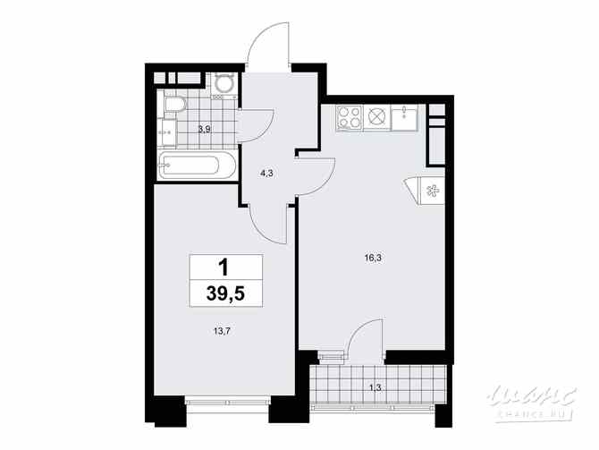 1-к квартира, 39.5 м², этаж 17/17 Коммунарка - изображение 3