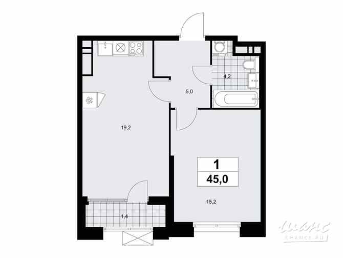1-к квартира, 45 м², этаж 14/17 Коммунарка - изображение 3