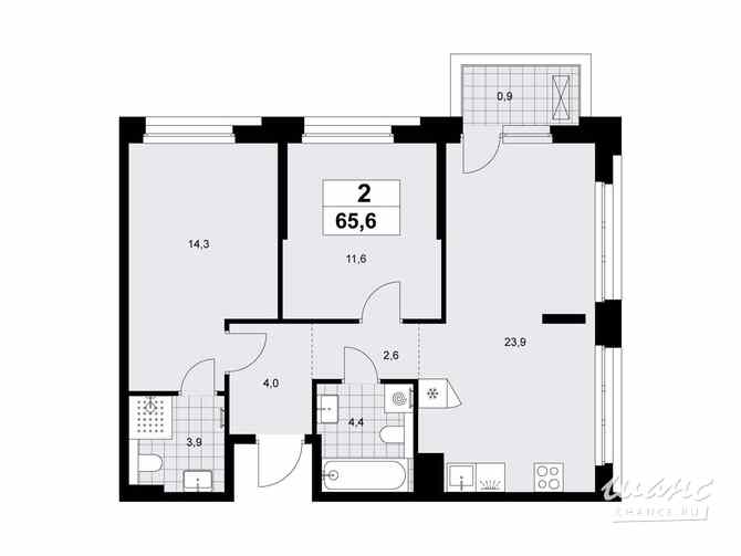 2-к квартира, 65.6 м², этаж 5/15 Москва - изображение 3