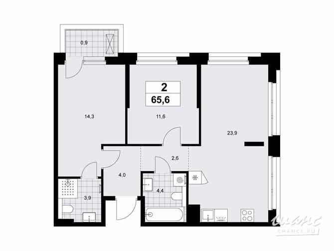 2-к квартира, 65.6 м², этаж 6/15 Москва - изображение 3