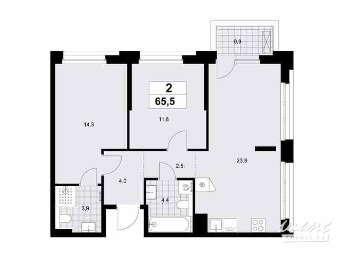 2-к квартира, 65.5 м², этаж 3/15 Москва - изображение 3