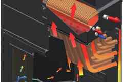 Камин-котёл C/88 ESA TS на дровах, с водяным контуром, призматический кран.